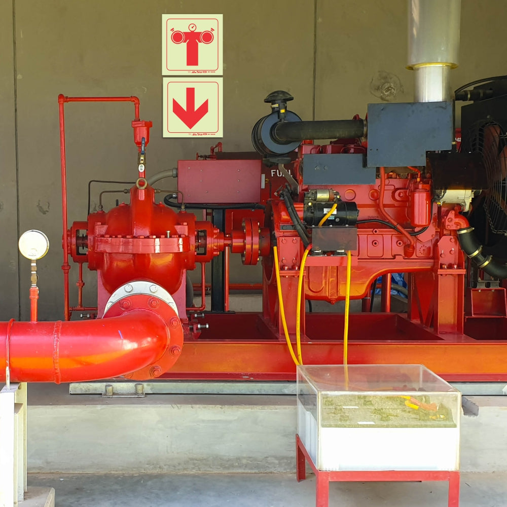 photoluminescent 190mm Safety Sign F49 Fire Pump Connection