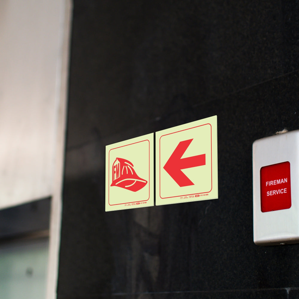 Photoluminescent 190mm Safety Sign F50 Fire Marshall