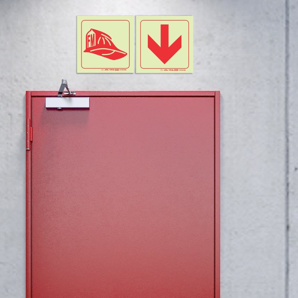 Photoluminescent 190mm Safety Sign F50 Fire Marshall