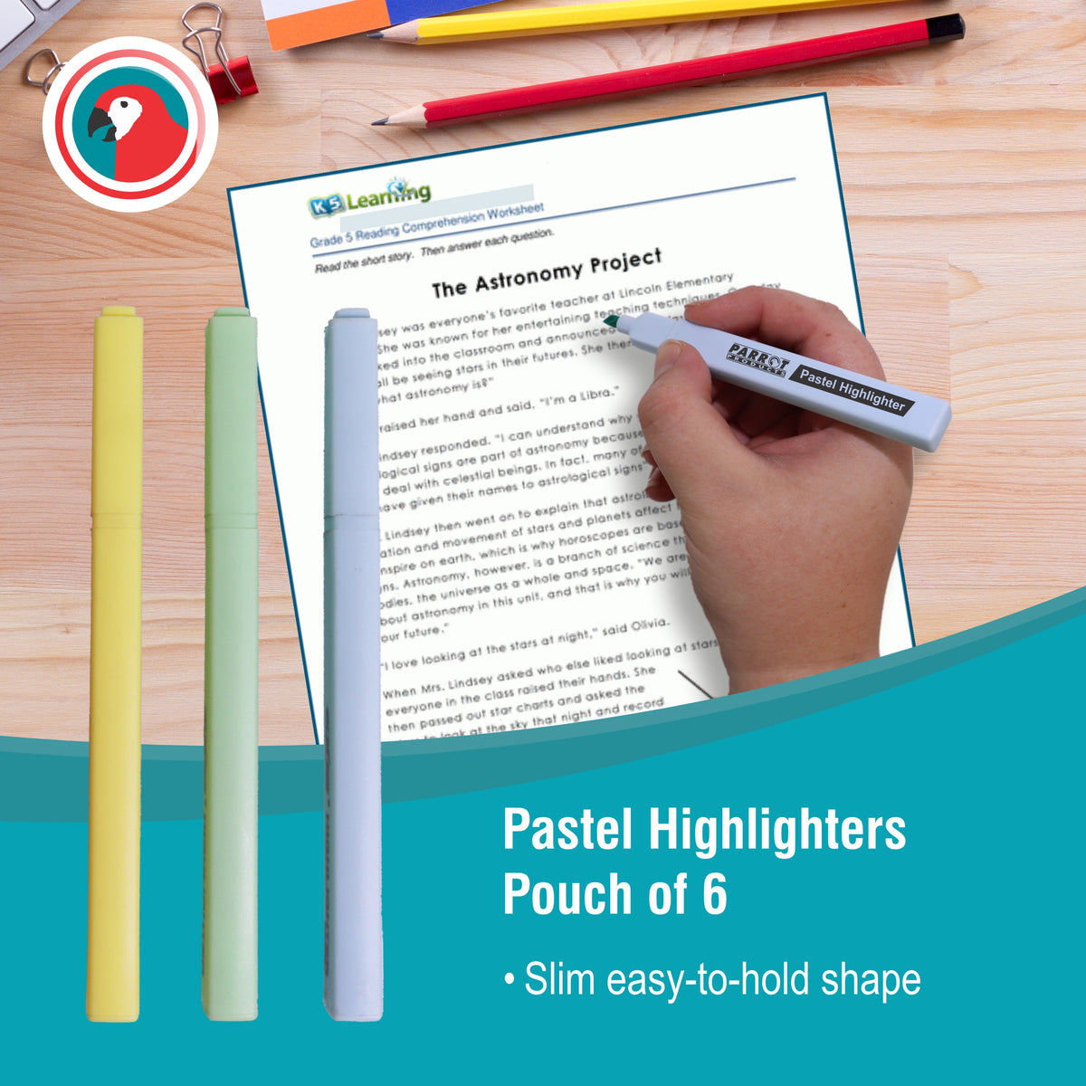 Marker Highlighter Pastel Assorted Pouch 6
