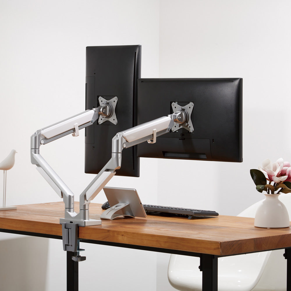 Dual Monitor Clamp Bracket with Gas Spring Arm