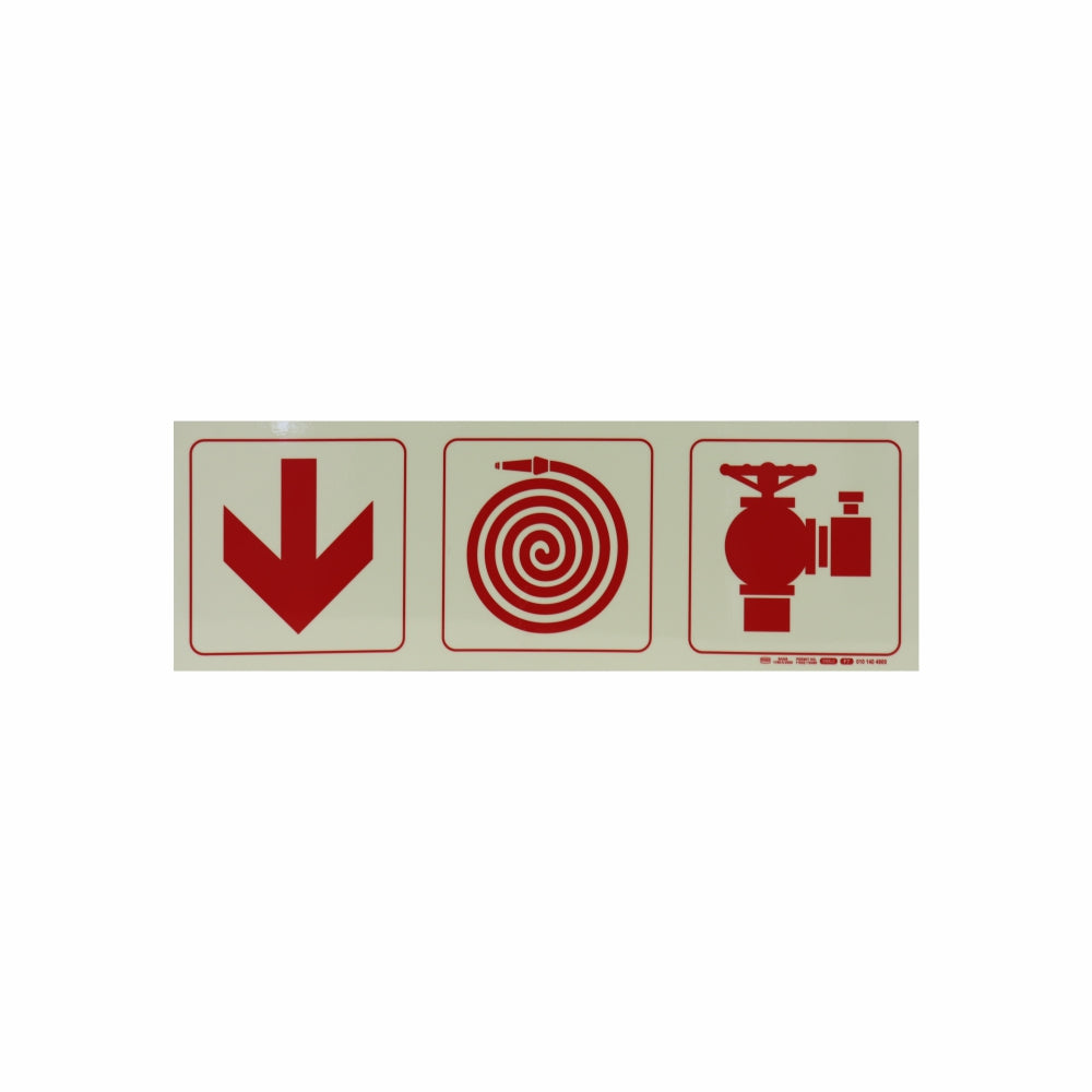 Photoluminescent 190mm Safety Sign F7 Arrow Down Fire Hose Reel Fire Hydrant
