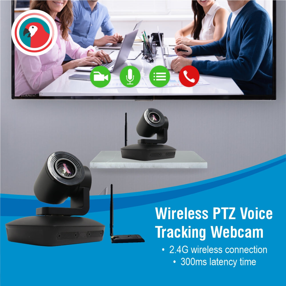 Wireless PTZ Voice Tracking Webcam