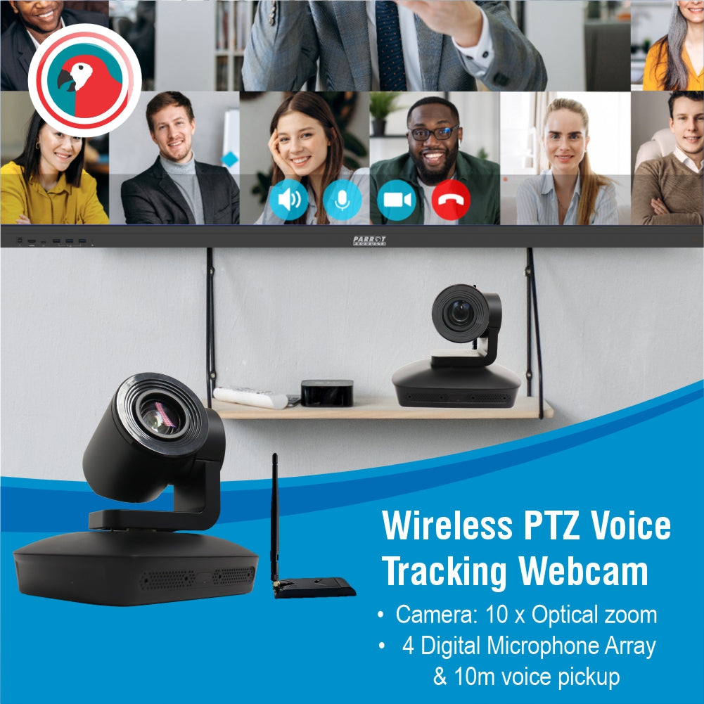 Wireless PTZ Voice Tracking Webcam
