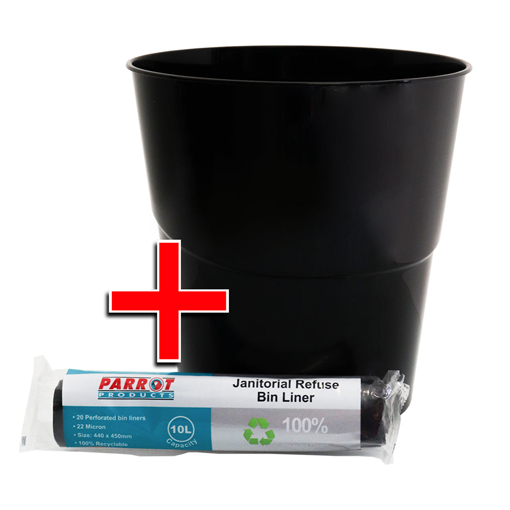 Promo Janitorial Waste Bin 10L + Refuse Bag 22 Micron 10L
