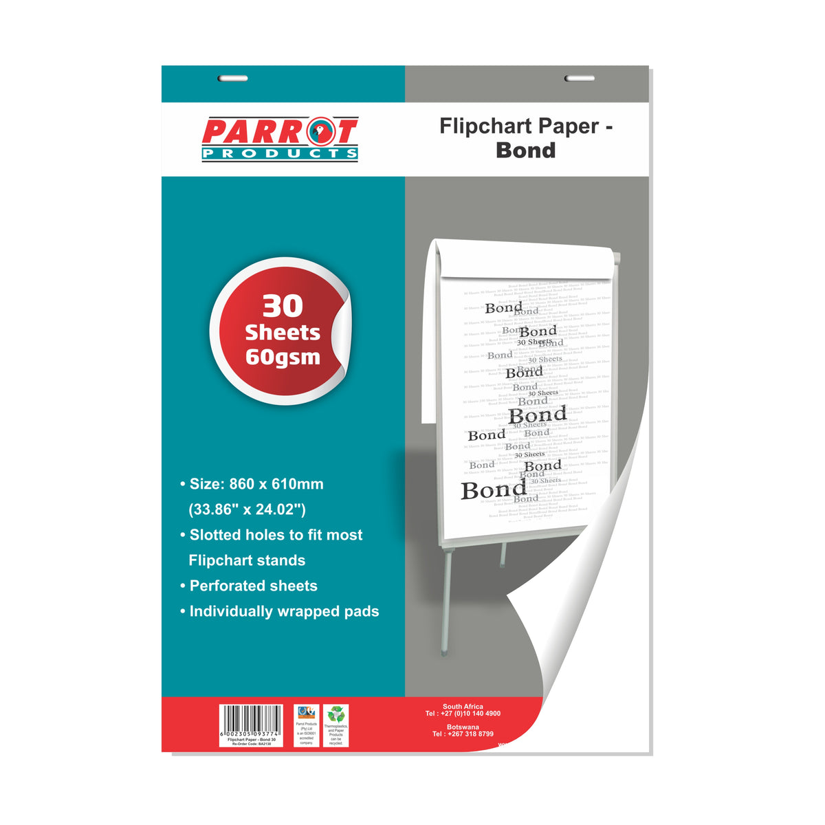 FLIPCHART PAPER BOND 30 SHEETS 860*610MM