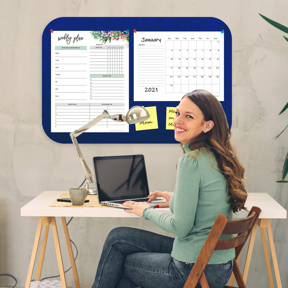 Adhesive Pin Board (No Frame - 450*300mm - Blue)