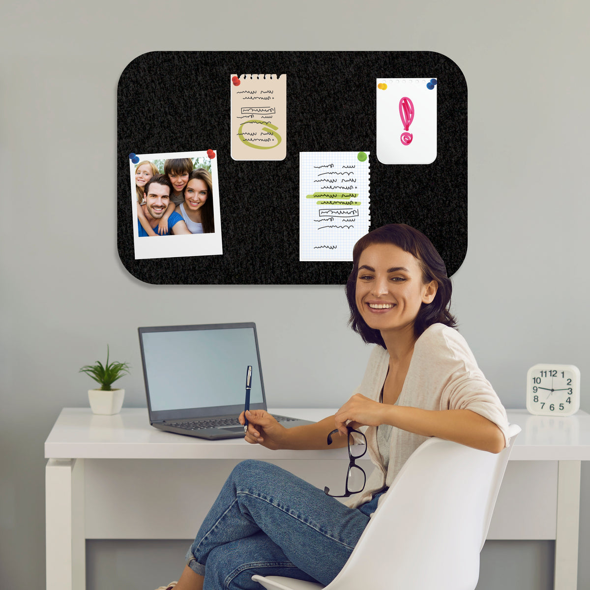 Adhesive Pin Board (No Frame - 600*450mm - Black)