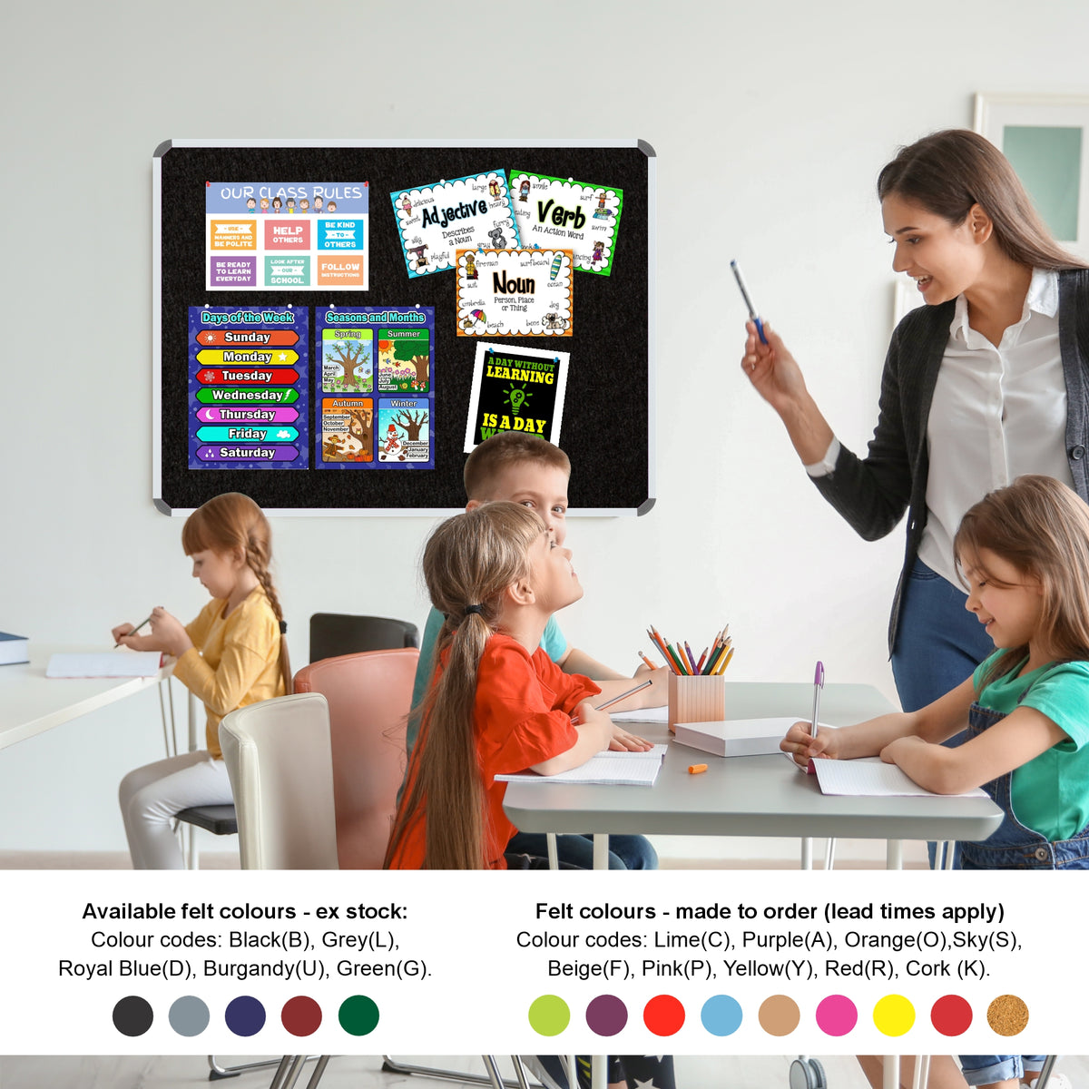 Info Board (Aluminium Frame - 900*600mm - Black)