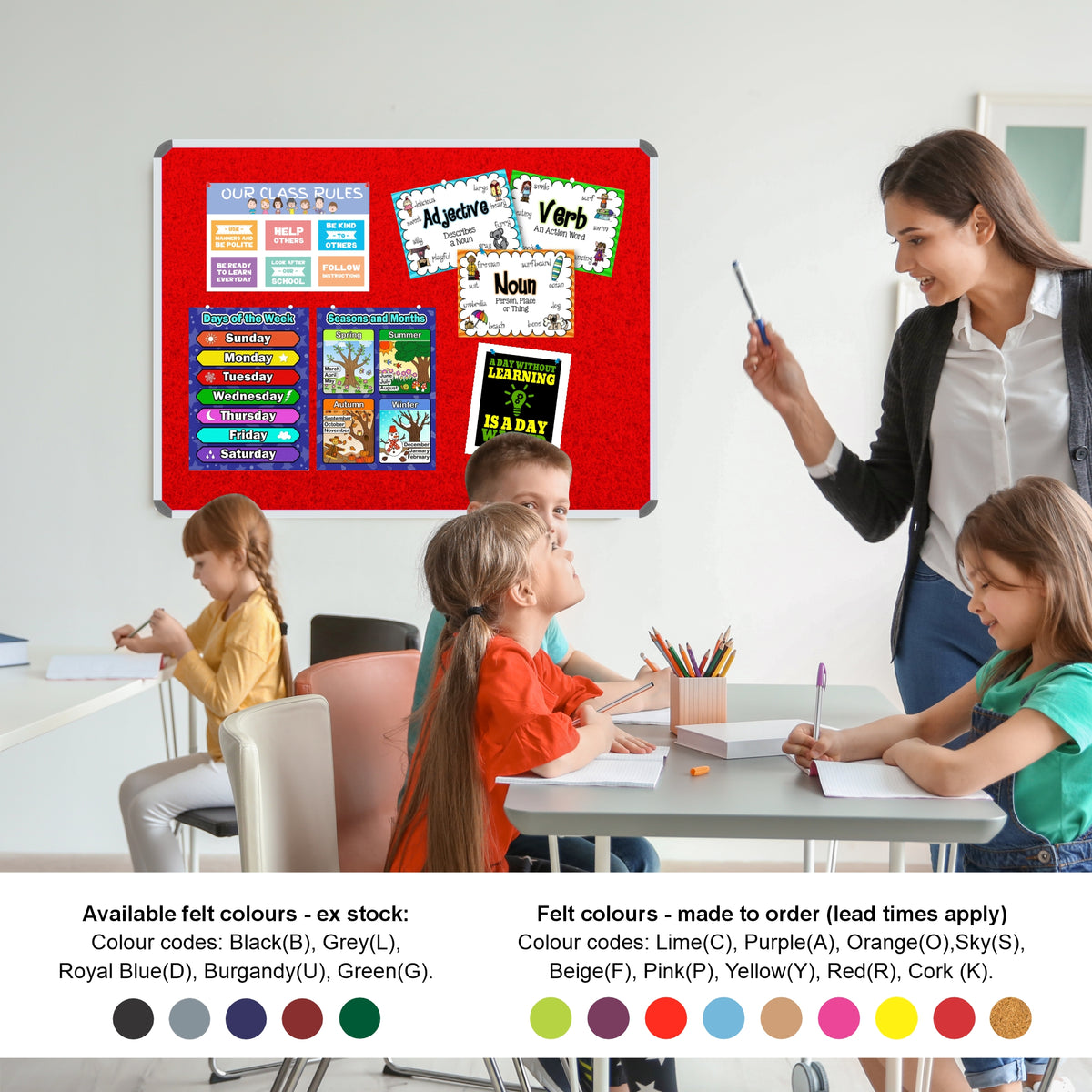 Info Board (Aluminium Frame - 900*600mm - Red)