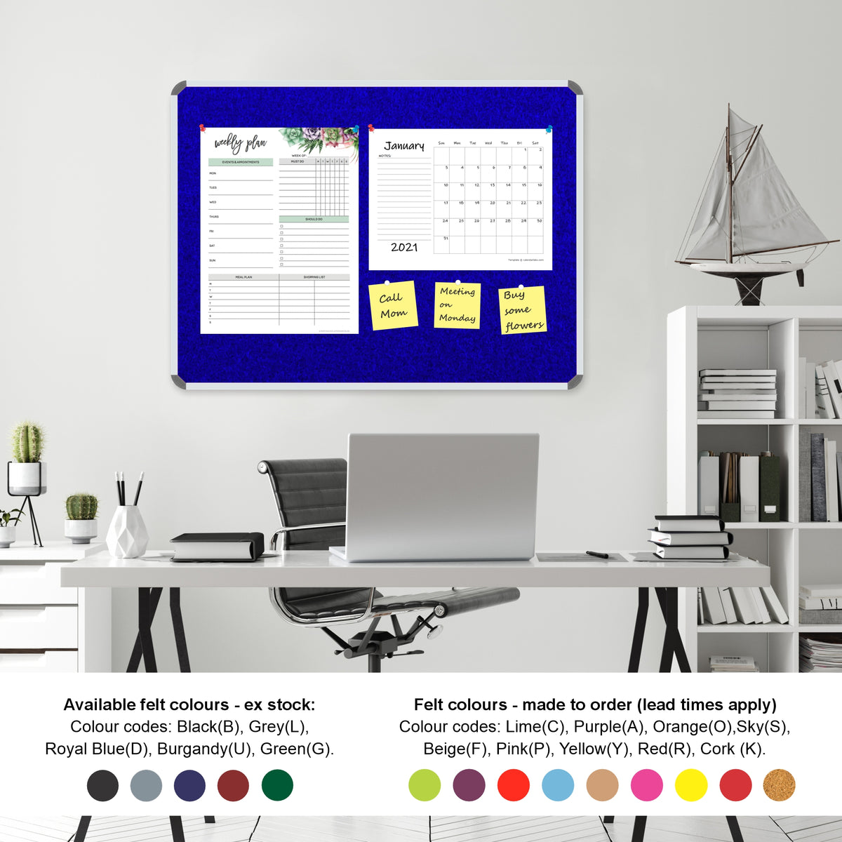 Info Board (Aluminium Frame - 900*900mm - Royal Blue)