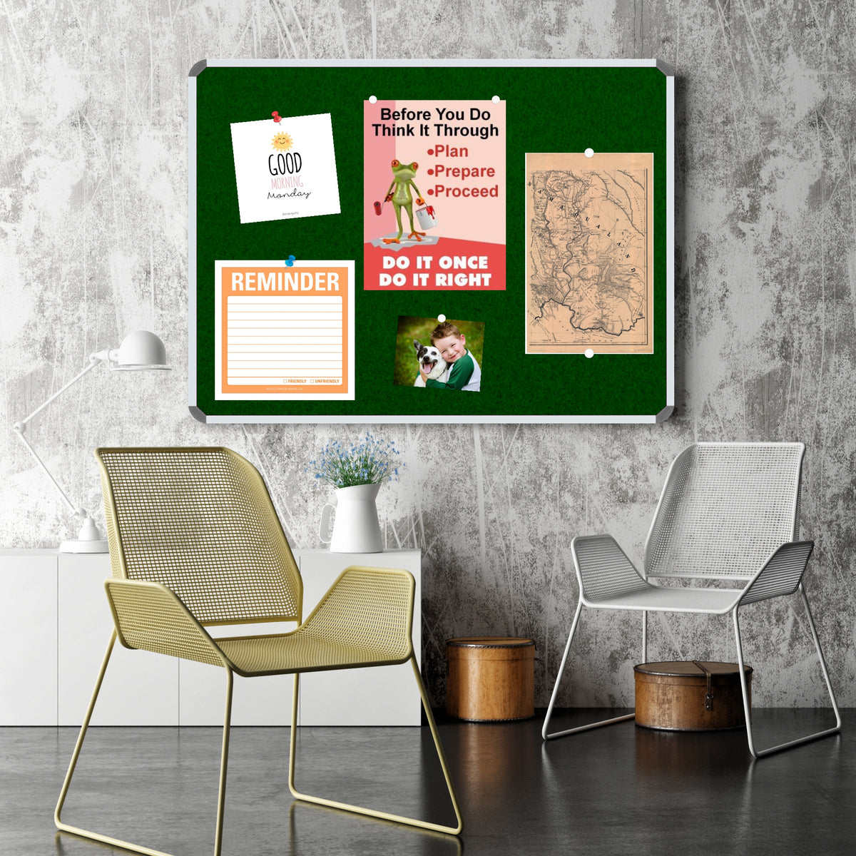 Info Board (Aluminium Frame - 1000*1000mm Green)