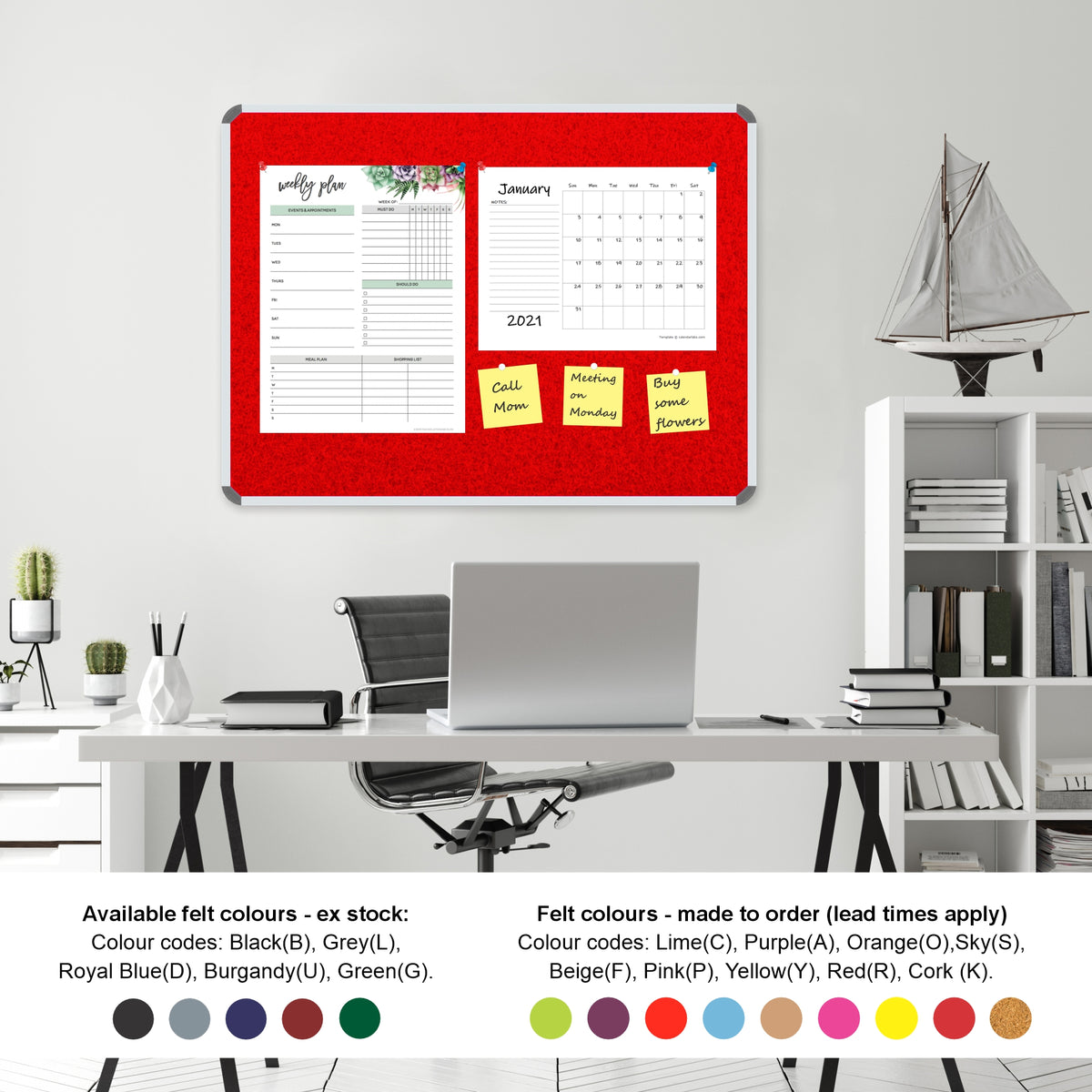 Info Board (Aluminium Frame - 1200*1000mm - Red)