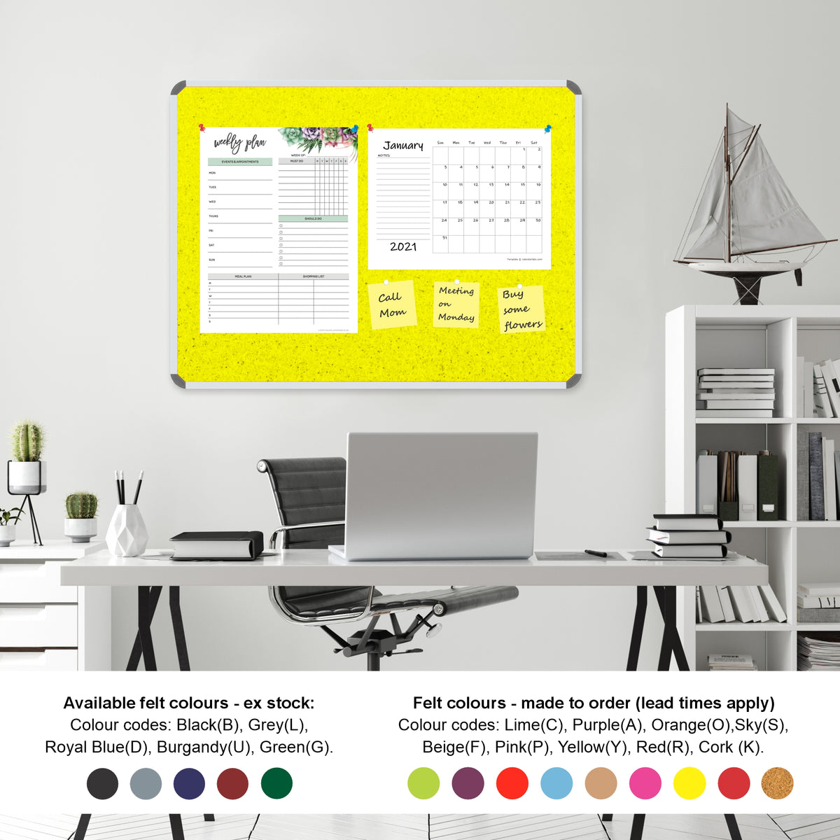 Info Board (Aluminium Frame - 1200*1200mm - Yellow)