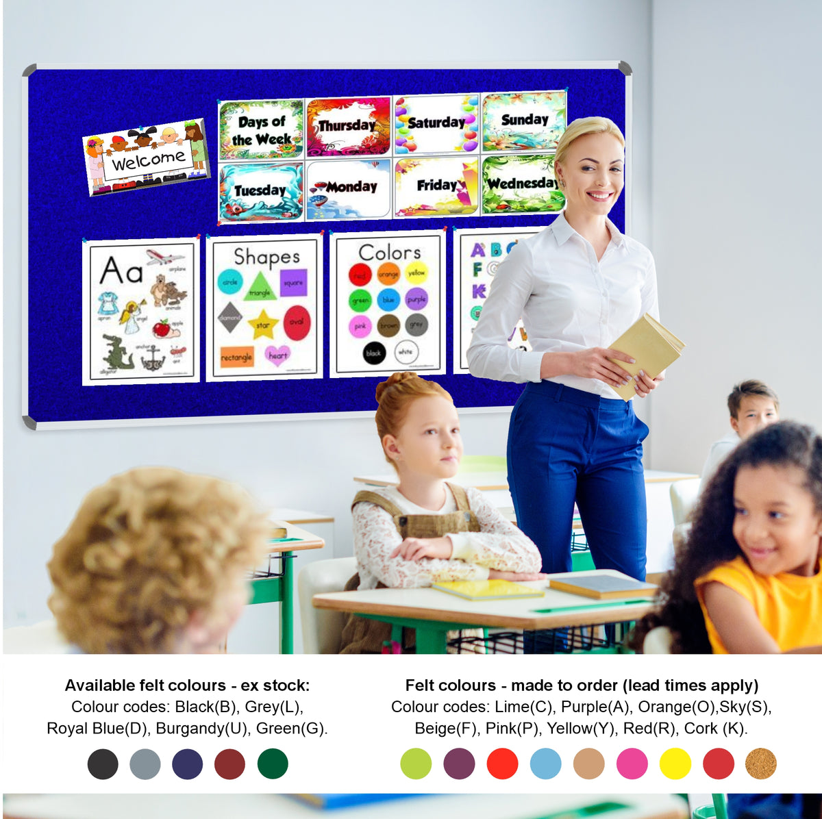 Info Board (Aluminium Frame - 1500*900mm - Royal Blue)