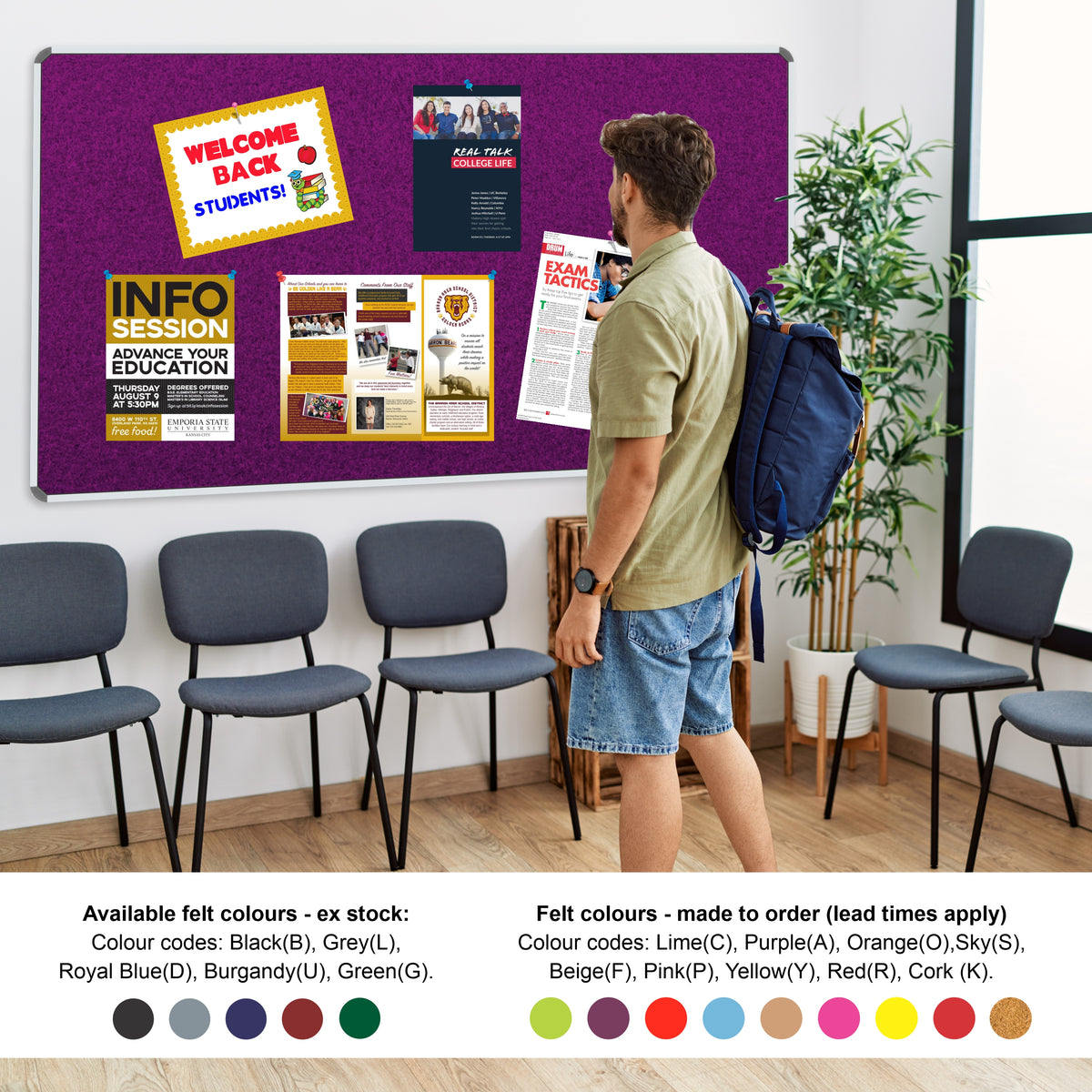 Info Board (Aluminium Frame - 1500*900mm - Beige)