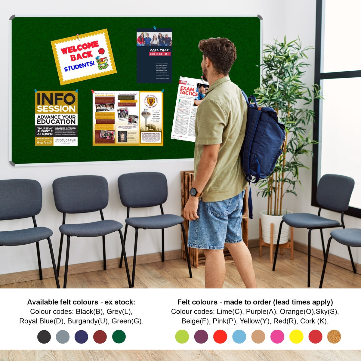 Info Board (Aluminium Frame - 2400*1200mm - Green)