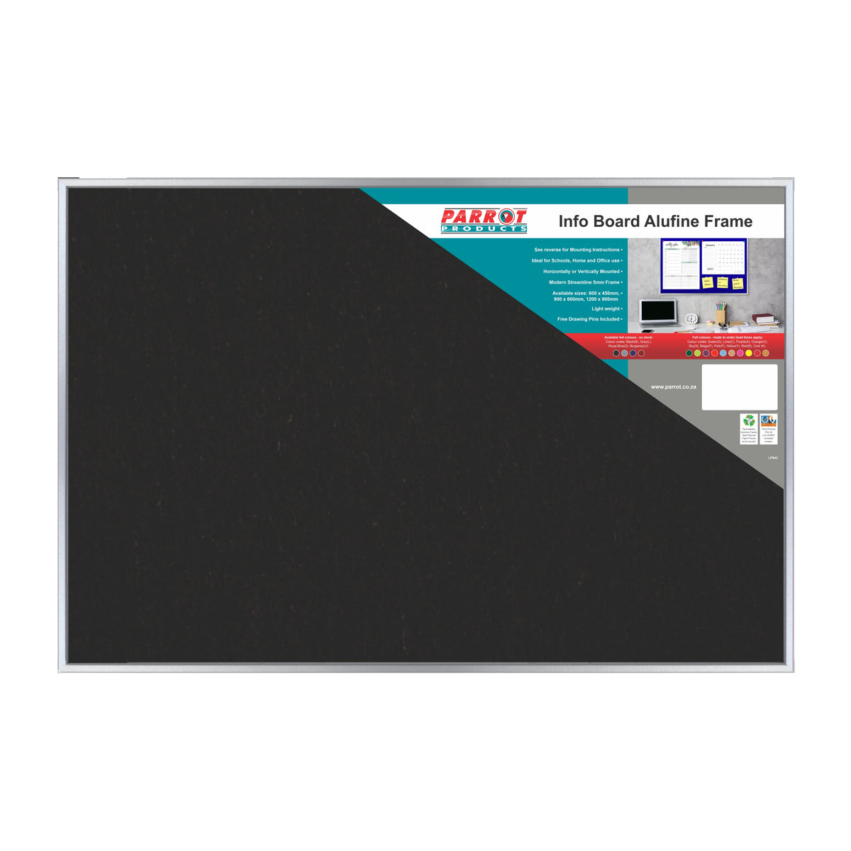 Info Board Alufine Frame (900 x 600mm - Black)