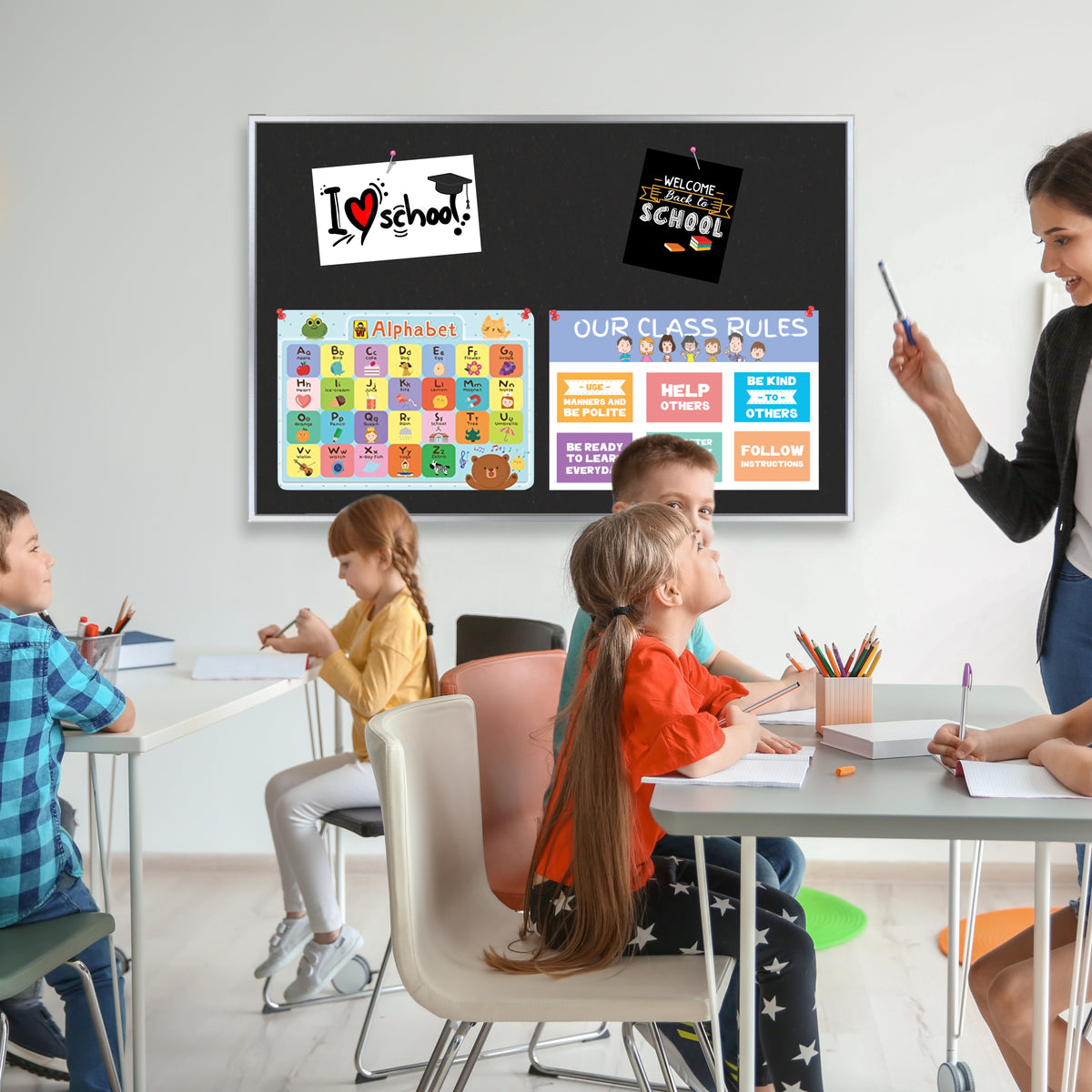 Info Board Alufine Frame (900 x 600mm - Black)
