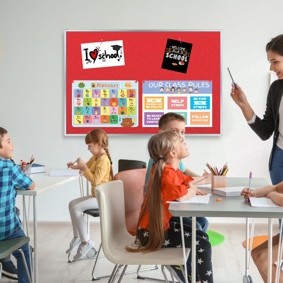 Info Board Alufine Frame (900 x 600mm - Red)