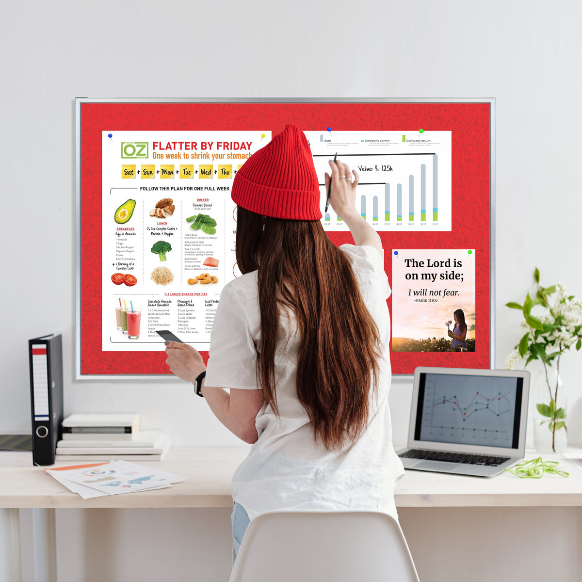 Info Board Alufine Frame (900 x 600mm - Red)
