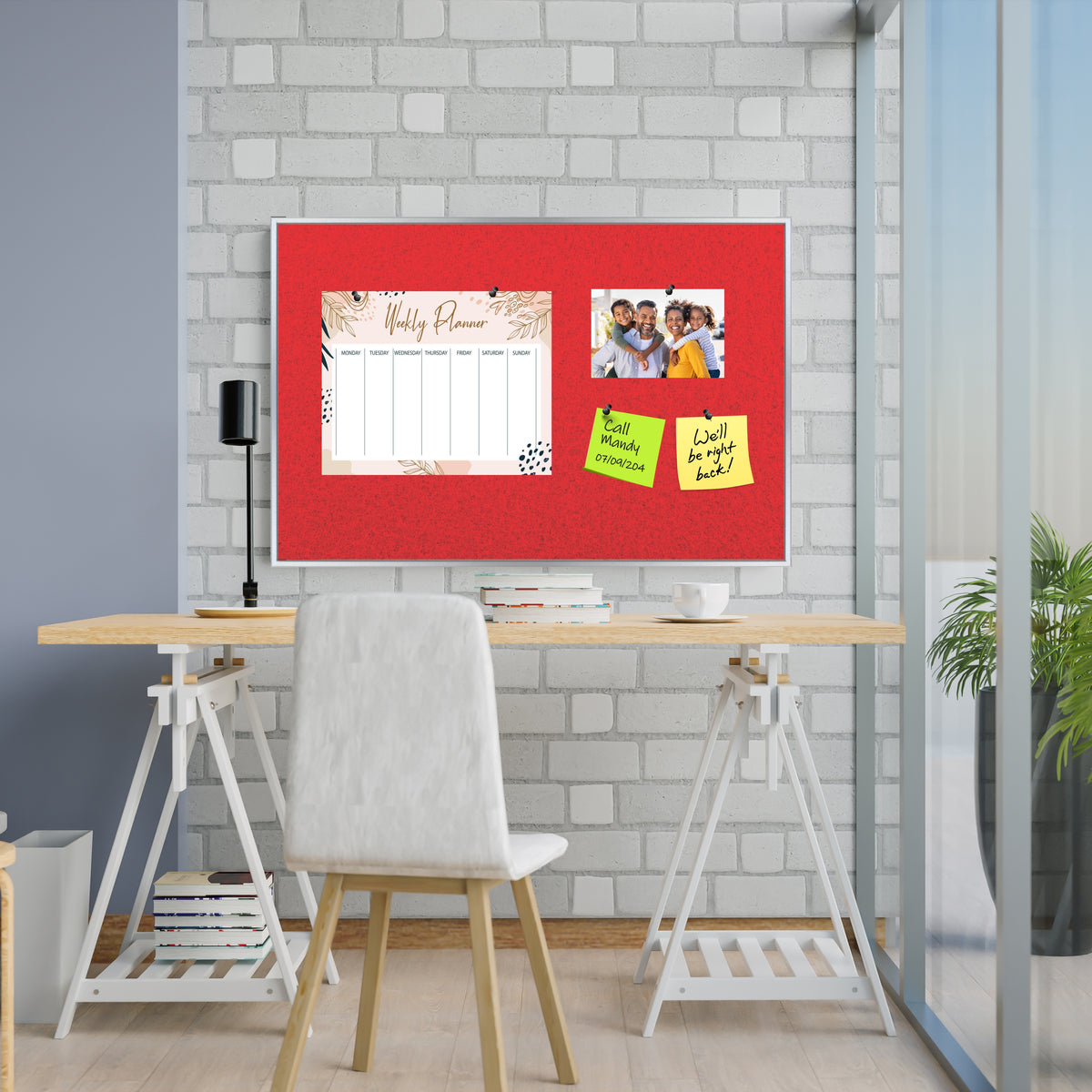 Info Board Alufine Frame (900 x 600mm - Red)