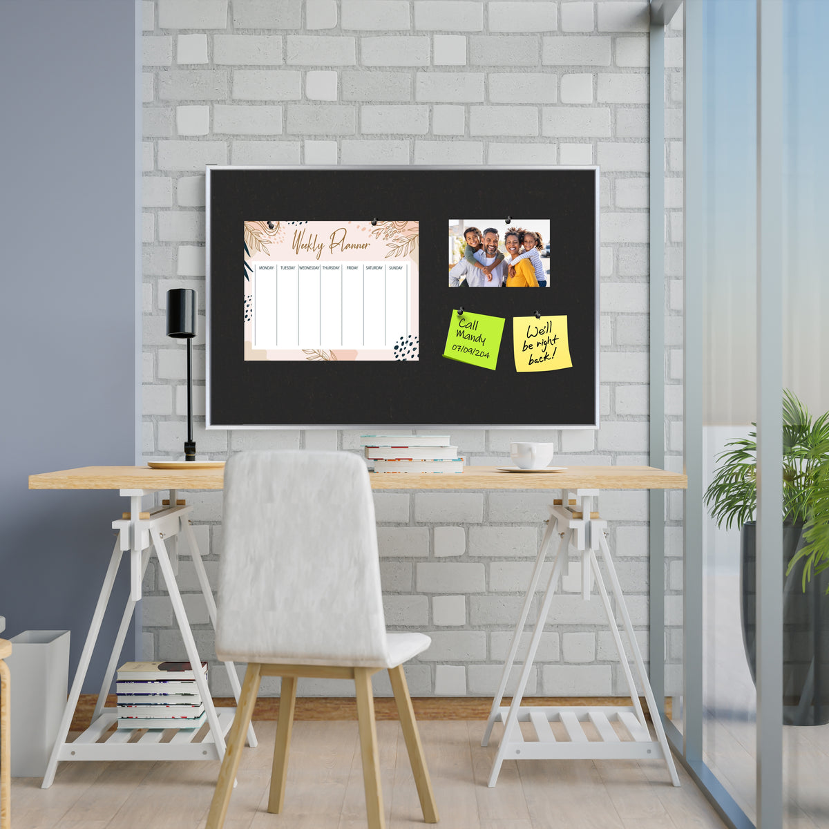 Info Board Alufine Frame (1200 x 900mm - Black)
