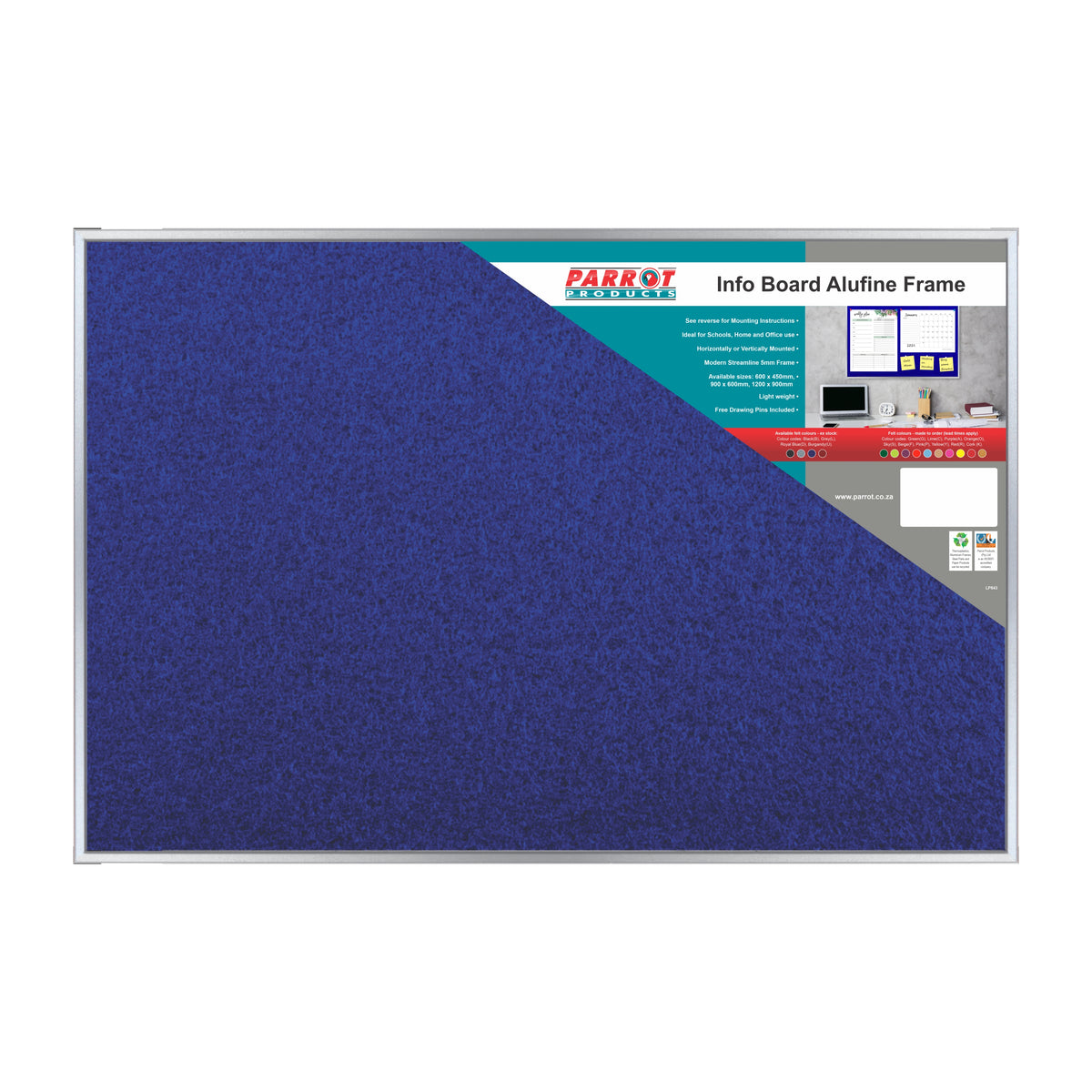 Info Board Alufine Frame (1200 x 900mm - Royal Blue)