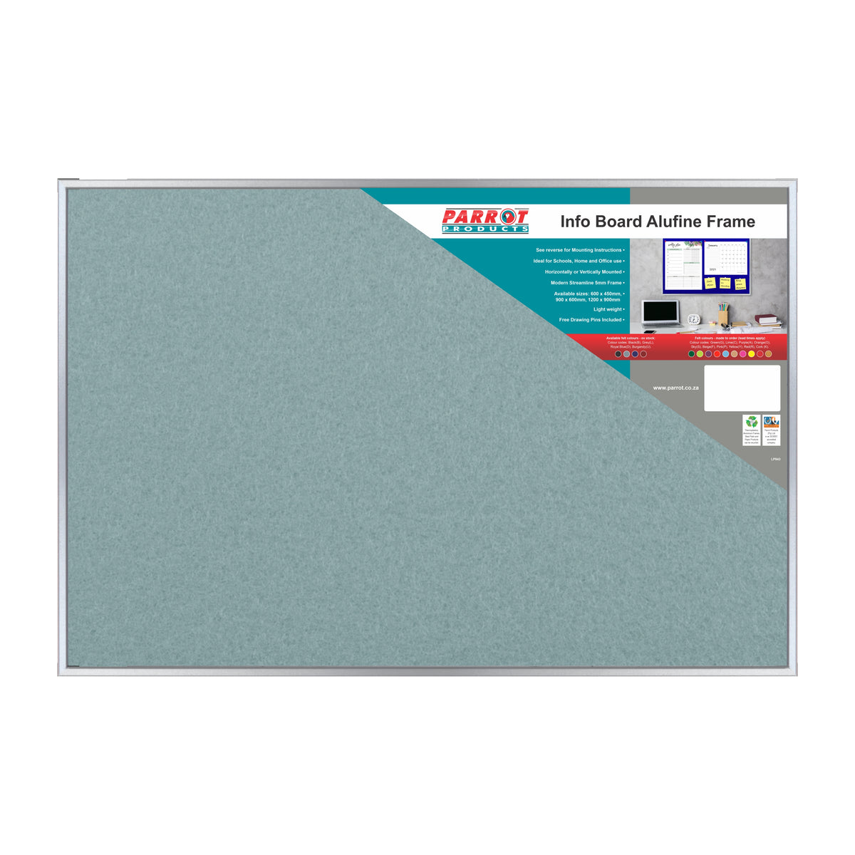 Info Board Alufine Frame (1200 x 900mm - Grey)