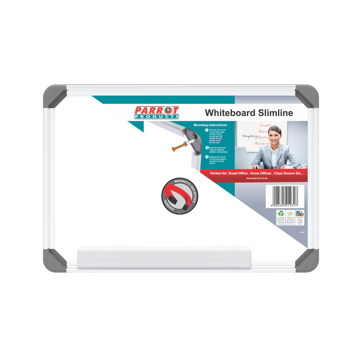 Parrot Products Slimline Magnetic Whiteboard (300*450mm - Non-Retail)