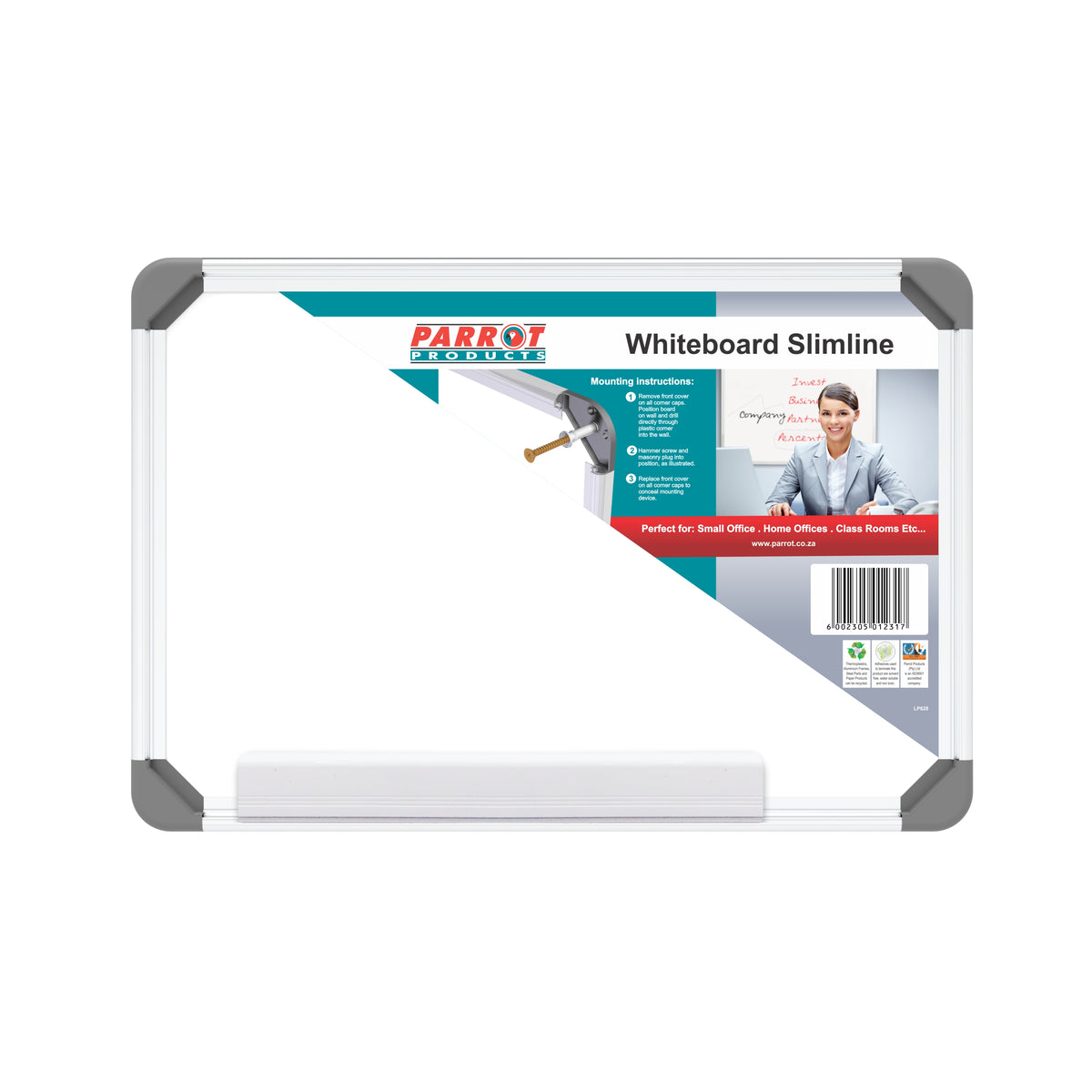 Parrot Products Slimline Non-Magnetic Whiteboard (300*450mm)