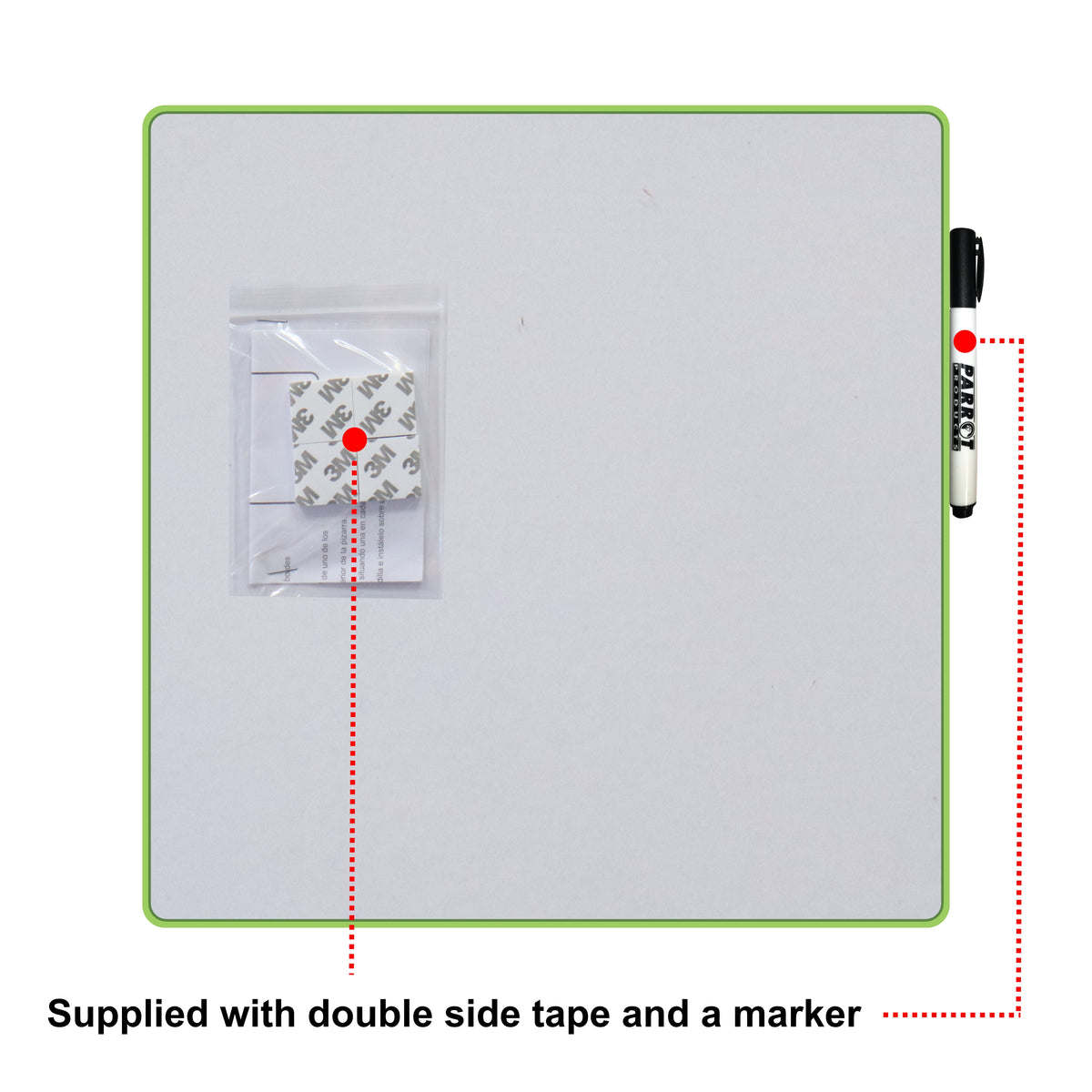 Parrot Products Magnetic Whiteboard Tile (355*355mm - Green)