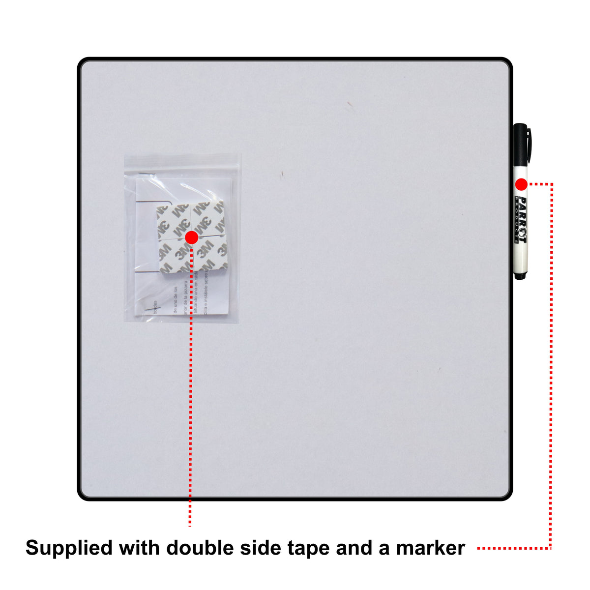 Parrot Products Magnetic Whiteboard Tile (355*355mm - Black)