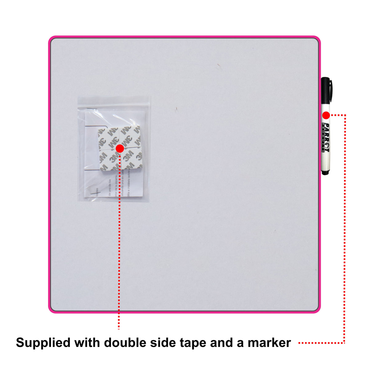 Parrot Products Magnetic Whiteboard Tile (355*355mm - Pink)