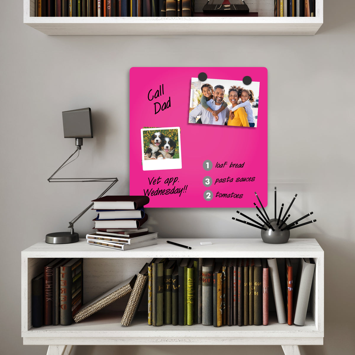 Parrot Products Magnetic Whiteboard Tile (355*355mm - Pink)