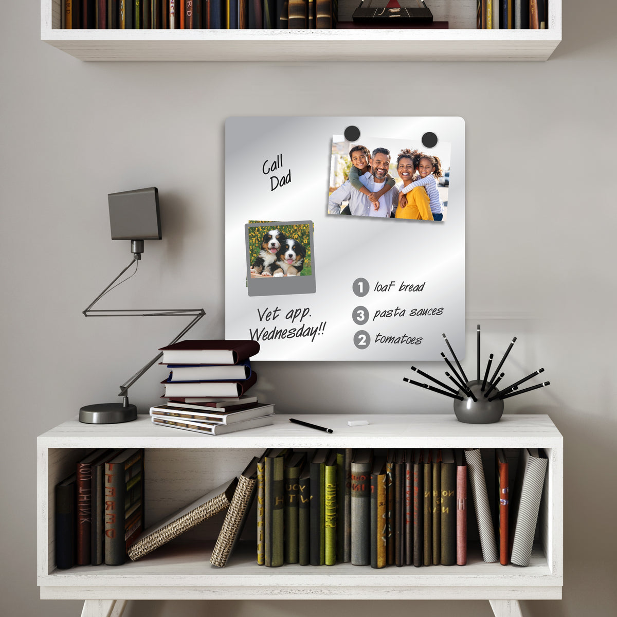 Parrot Products Magnetic Whiteboard Tile (355*355mm - Silver)