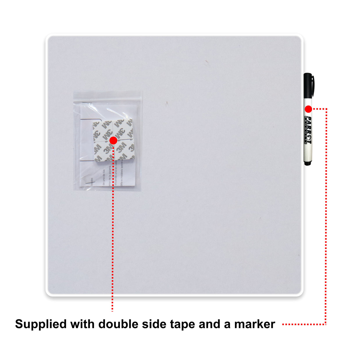 Parrot Products Magnetic Whiteboard Tile (355*355mm - White)