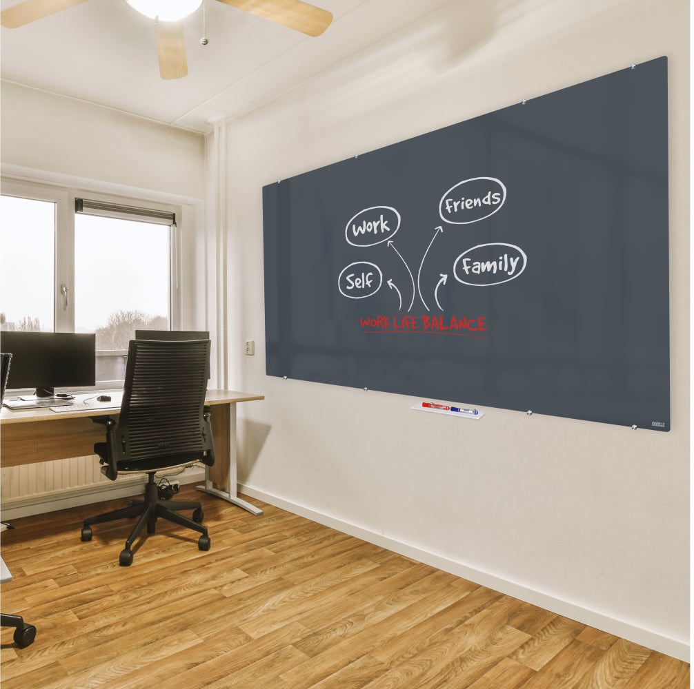 Glass Whiteboard Non-Magnetic Printed (2400x1200mm)
