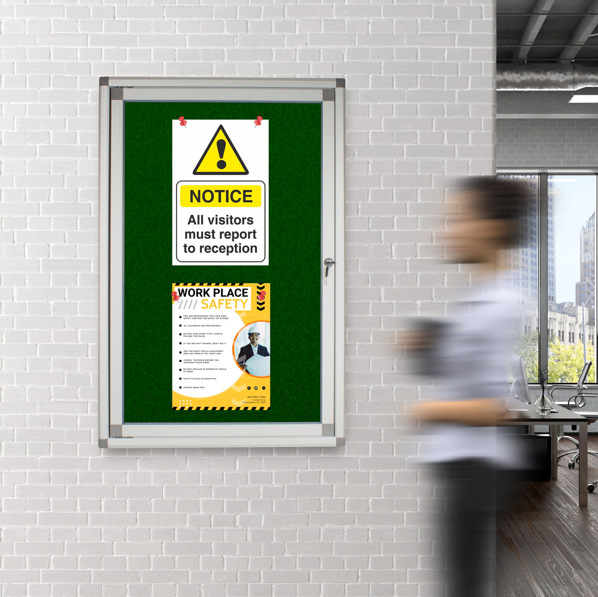 Hinged Pinning Display Case (900*600mm - Green)