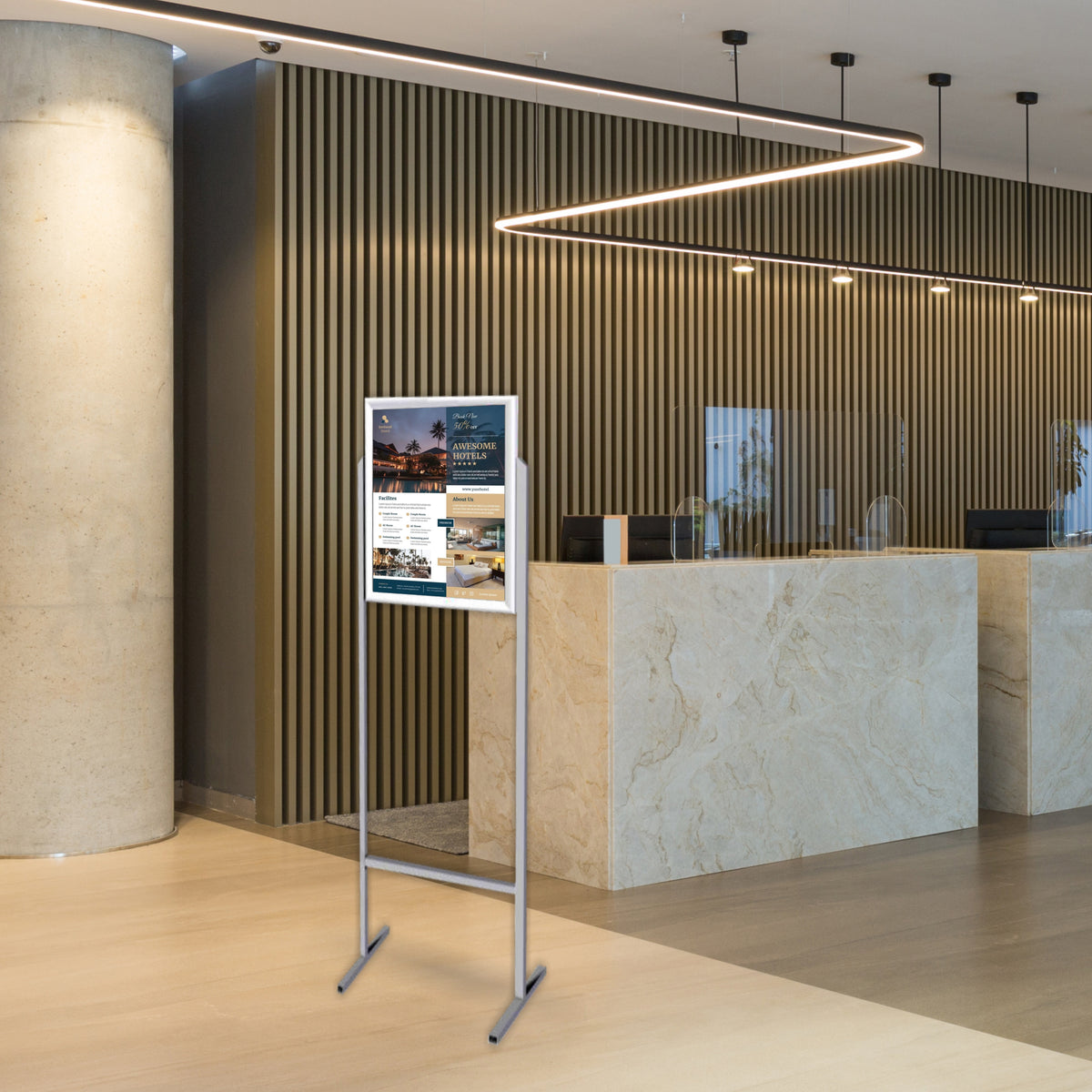 Poster Frame Stand (A2 - Double Sided - Castors)