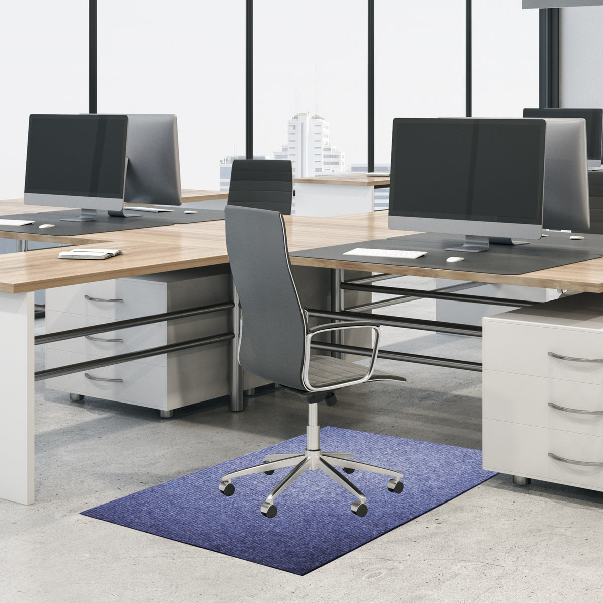 Floor Protector Ribbed Non-Slip 1200 x 850 x 5.5mm Denim