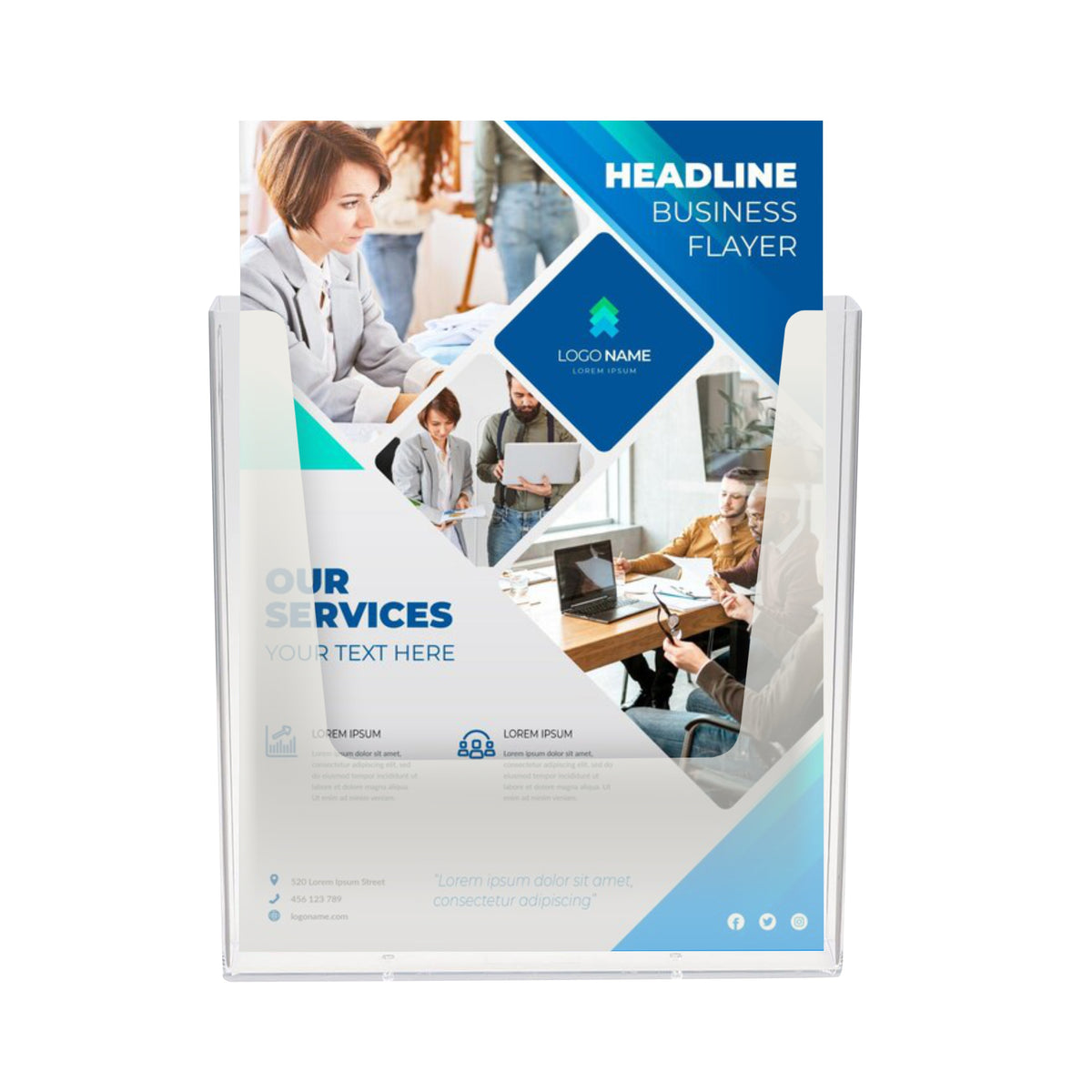 Wall Mountable A4 Acrylic Brochure Holder