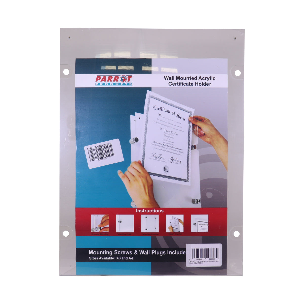 A4 Acrylic Wall Mounted Certificate Holder