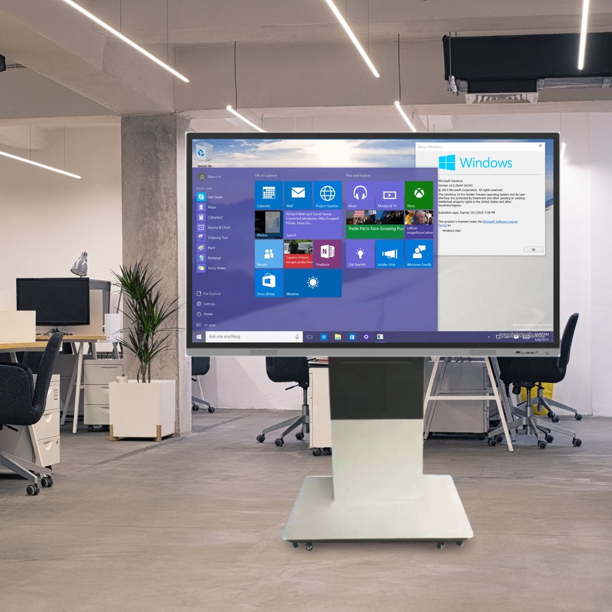Interactive Touch Panel Stand White Large