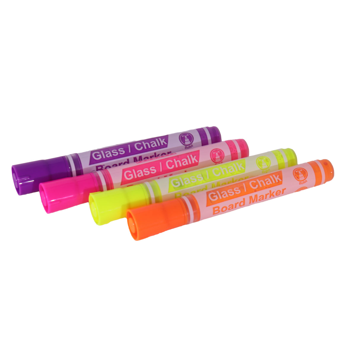 Glass/Chalkboard Markers Pouch 4 (Pink, Purple, Orange, Yellow)