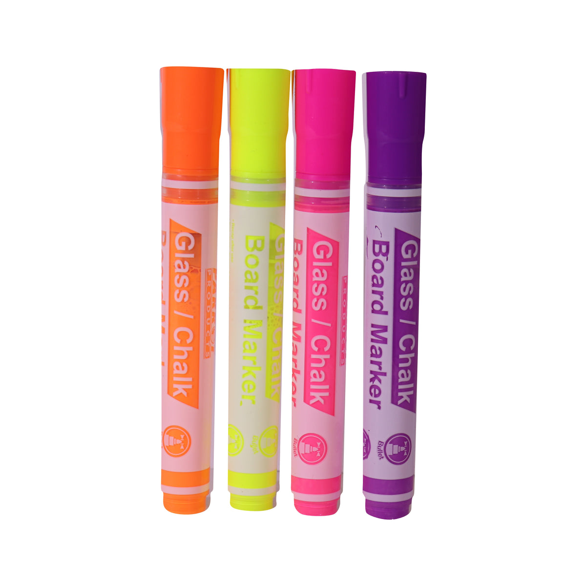 Glass/Chalkboard Markers Pouch 4 (Pink, Purple, Orange, Yellow)