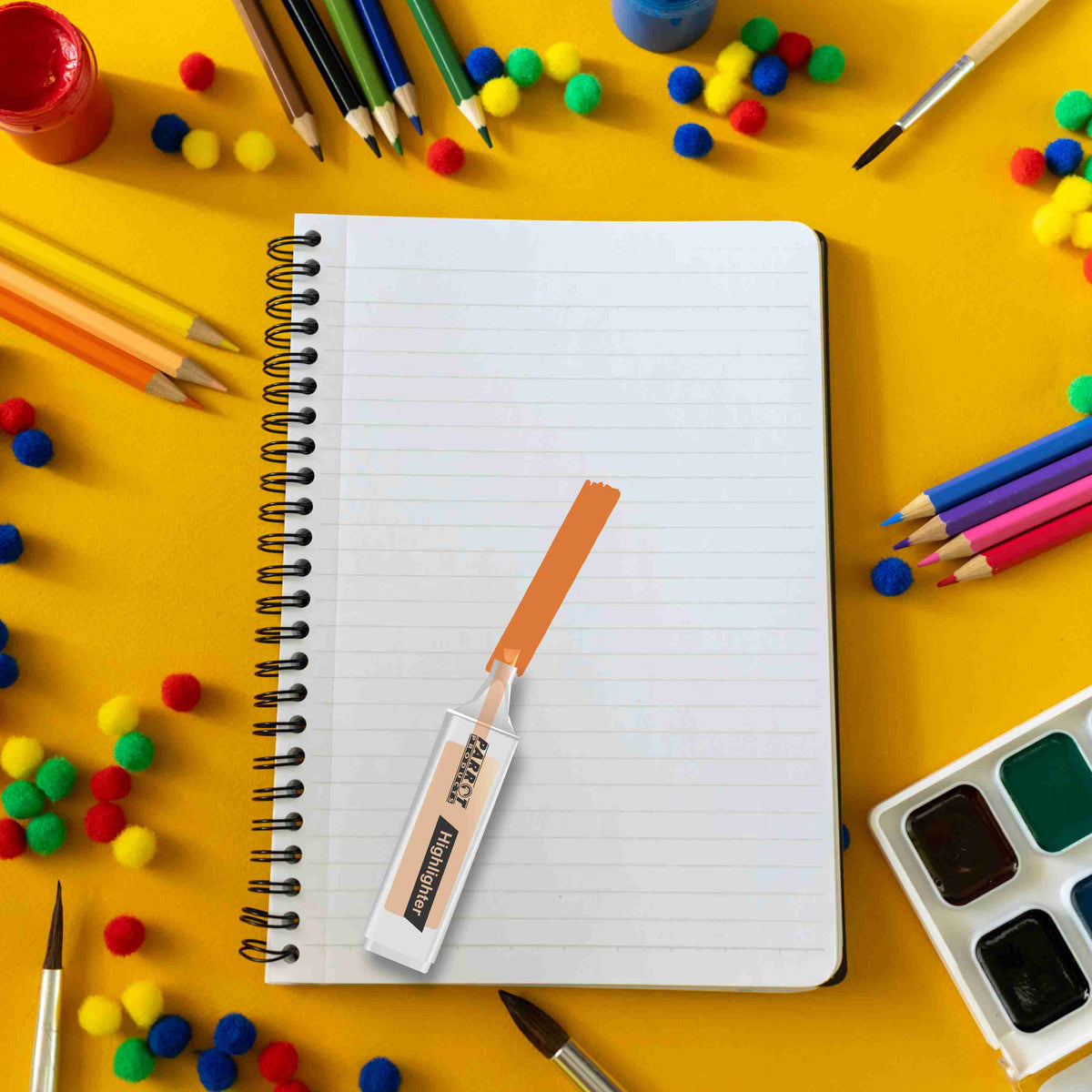 Highlighter Marker Box (10 Markers - Orange)