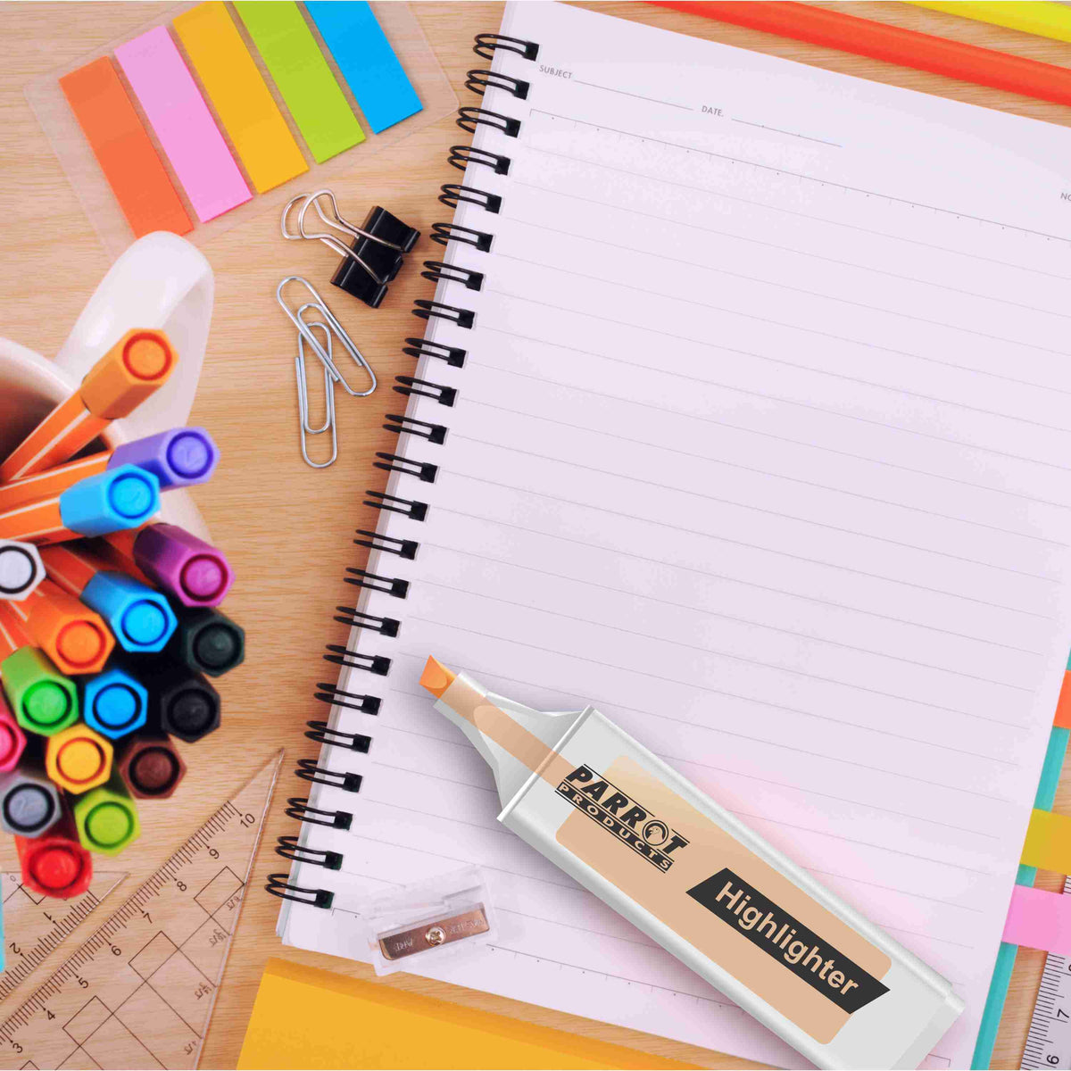 Highlighter Marker Box (10 Markers - Orange)