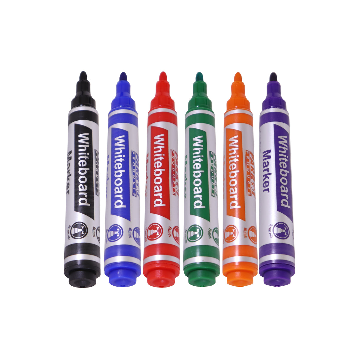 Whiteboard Markers (6 Markers - Bullet Tip - Pouch)