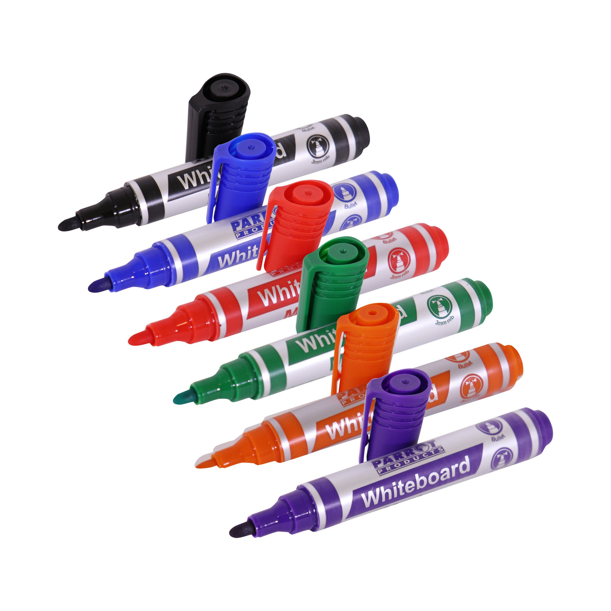 Whiteboard Markers (6 Markers - Bullet Tip - Pouch)